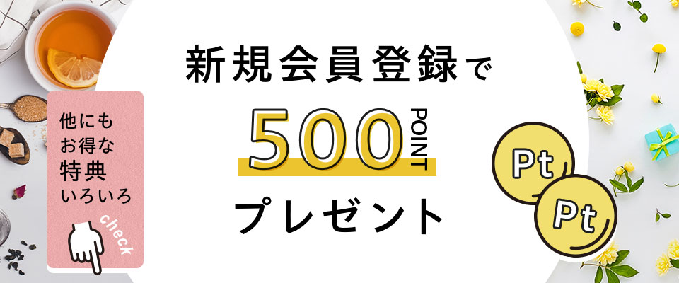 新規会員登録で500pointプレゼント