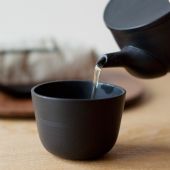 Amazon｜常滑焼 急須 4-502 玉光 7号燻極浅袋形筋引急須 120ml